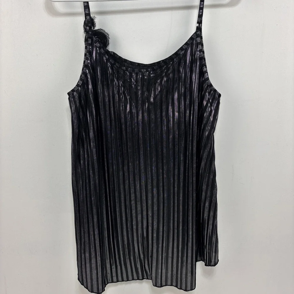 VTG Y2K Self Esteem Women's Tank Top Camisole Black Silver Party Goth Whimsigoth